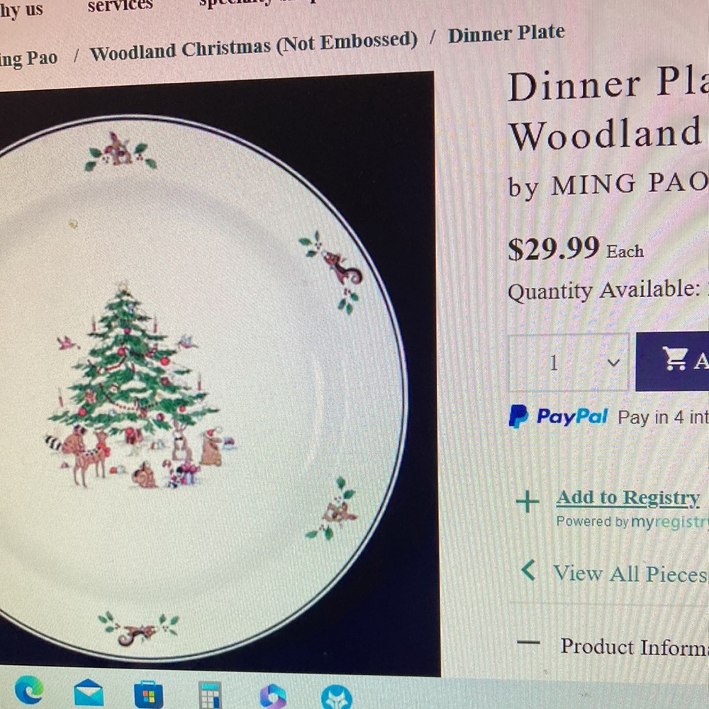 Ming Pao 8 1/4" salad plates (set of 4) and 1 cereal bowl - Picture 6 of 6